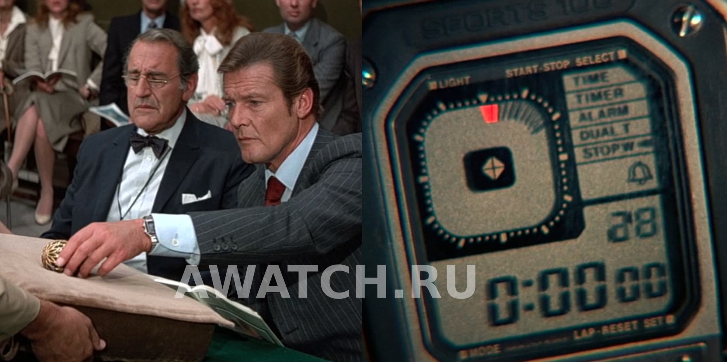 Часы Джеймса Бонда Seiko G757 Sports 100 в фильме Осьминожка, 1983 год